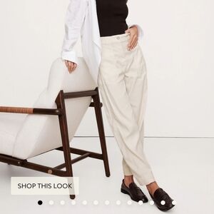 BANANA REPUBLIC PREMIUM DENIMHIGH-RISE BARREL FIT White Jeans Size 26